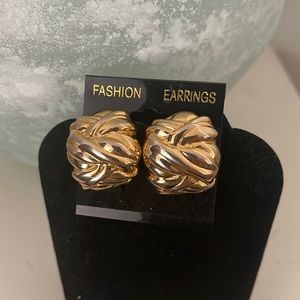Gold Vintage Clip Earrings